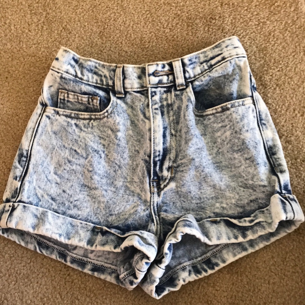 American apparel high waisted jean shorts